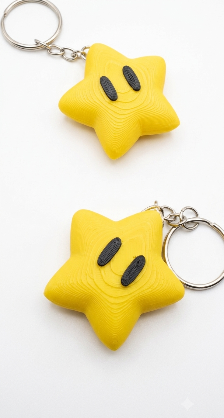 Mario Star Keychain